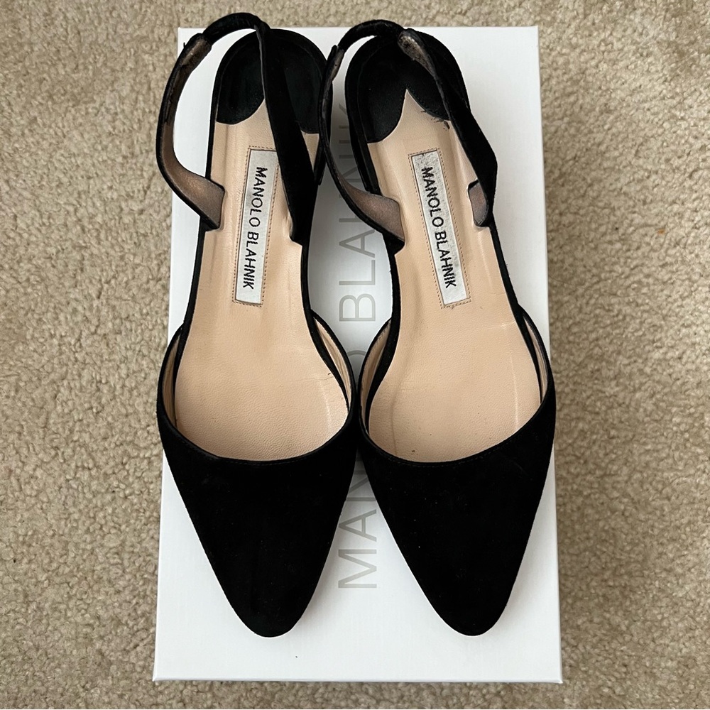 Manolo Blahnik Black Suede Heels